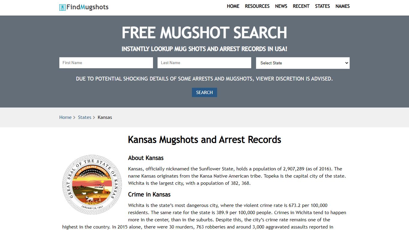 Find Kansas Mugshots - Find Mugshots