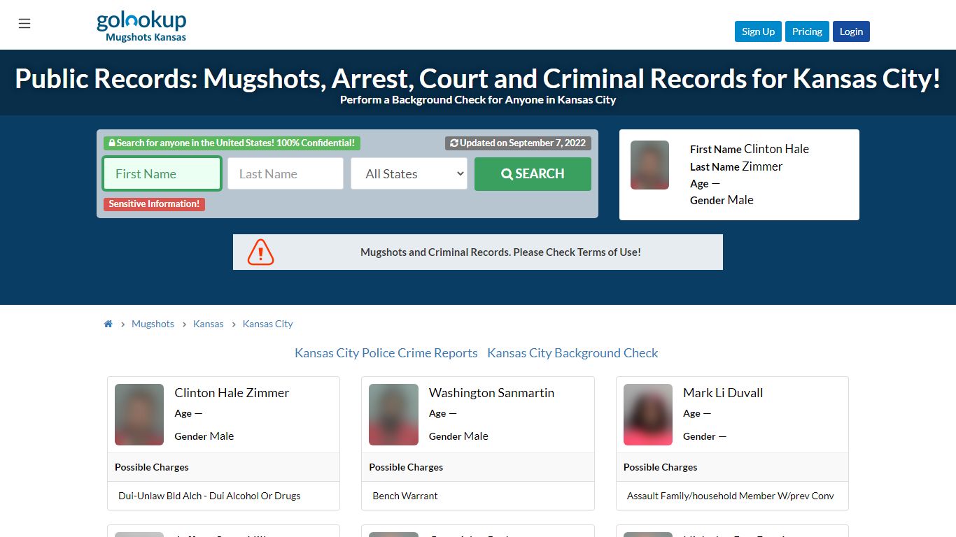 Mugshots Kansas City, Arrest Records Kansas City - GoLookUp